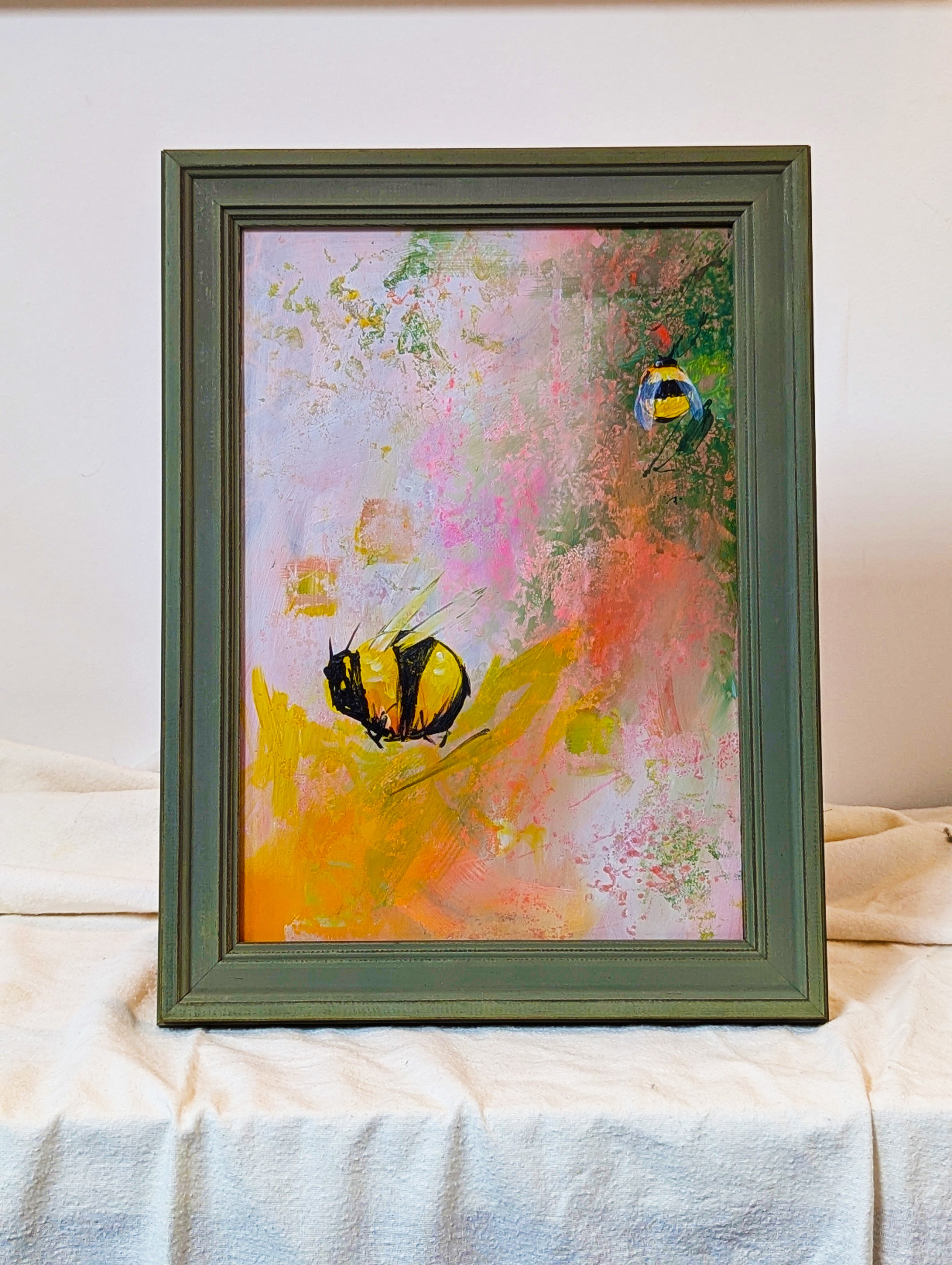 Original Bee Abstract Art Painting