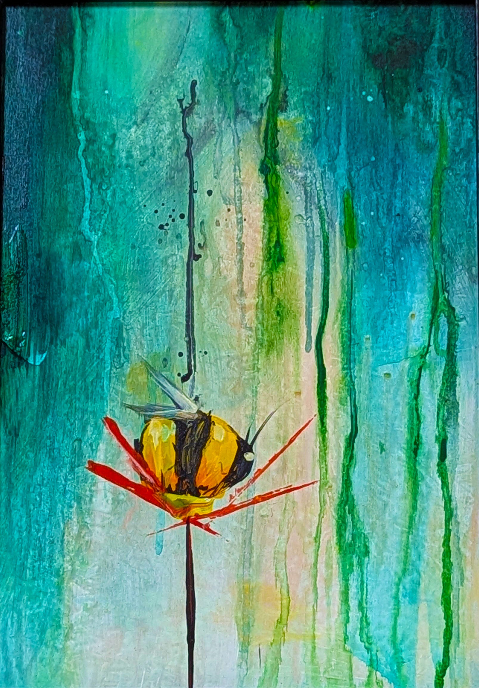 Green Abstract Bumble Beel