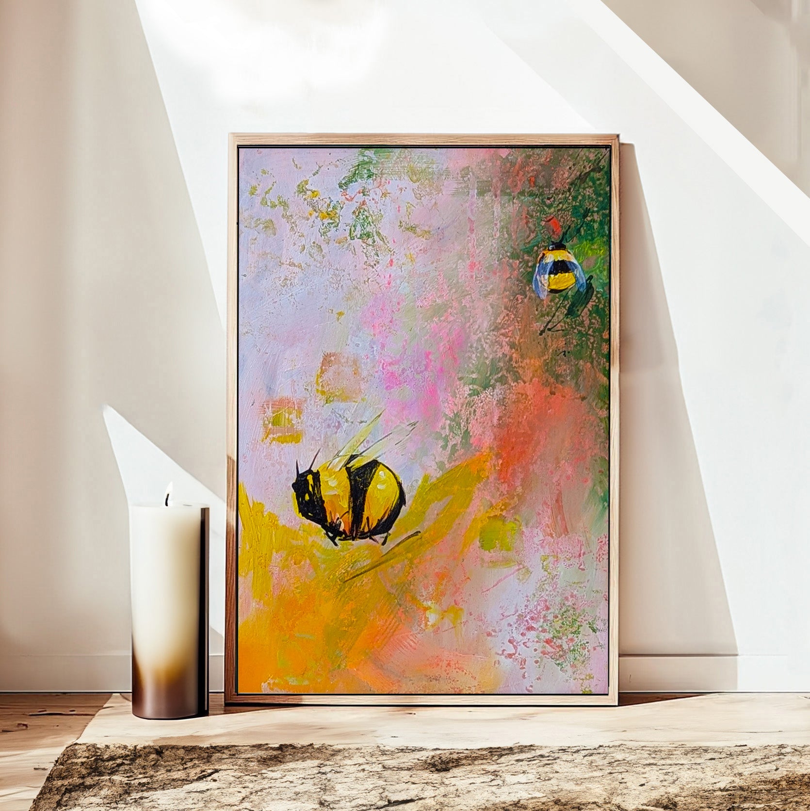 Original Bee Abstract Art Painting