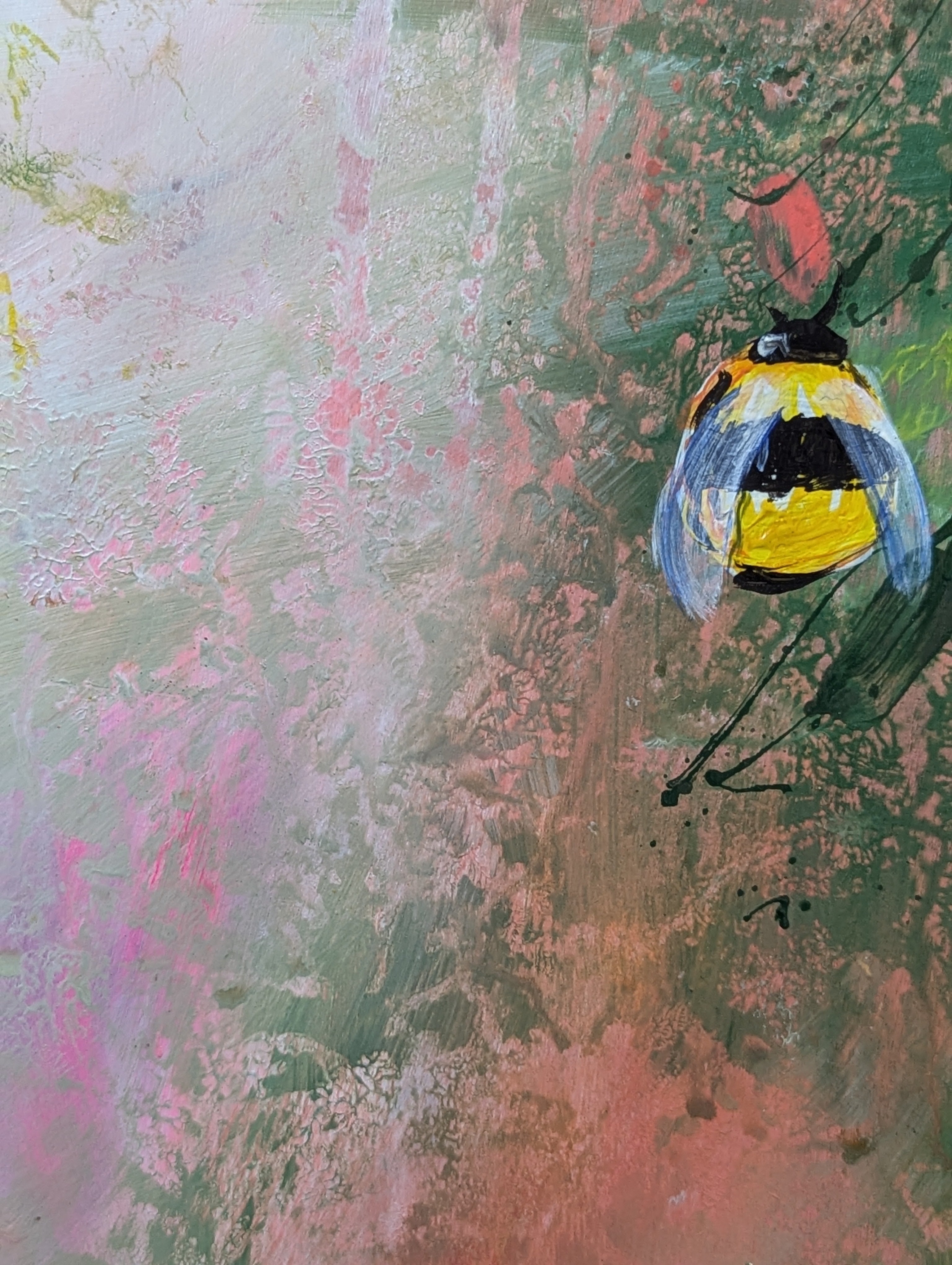Original Bee Abstract Art Painting